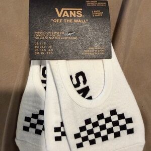 Vans White and Black Checkered No Show Socks